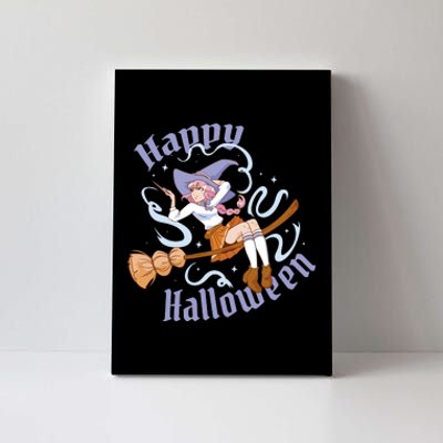 Happy Halloween Anime Witch Girl Canvas