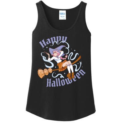 Happy Halloween Anime Witch Girl Ladies Essential Tank