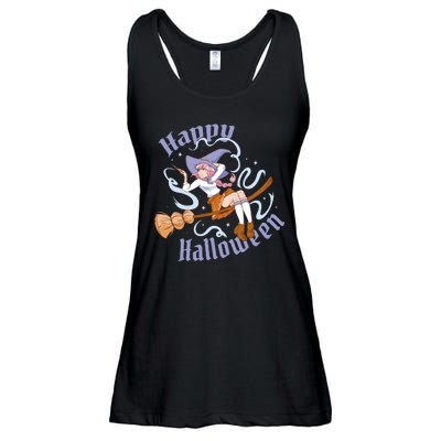 Happy Halloween Anime Witch Girl Ladies Essential Flowy Tank