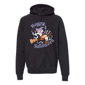 Happy Halloween Anime Witch Girl Premium Hoodie