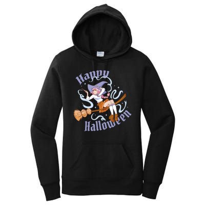 Happy Halloween Anime Witch Girl Women's Pullover Hoodie