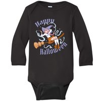 Happy Halloween Anime Witch Girl Baby Long Sleeve Bodysuit