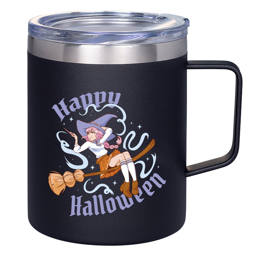 Happy Halloween Anime Witch Girl 12oz Stainless Steel Coffee Mug
