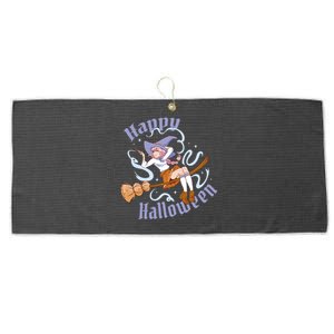 Happy Halloween Anime Witch Girl Large Microfiber Waffle Golf Towel