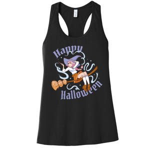 Happy Halloween Anime Witch Girl Women's Racerback Tank