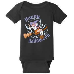 Happy Halloween Anime Witch Girl Baby Bodysuit