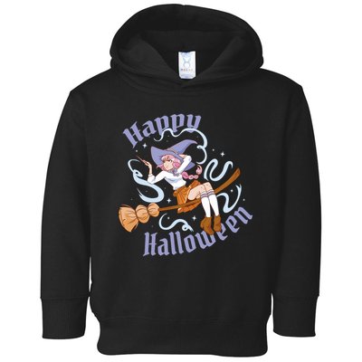 Happy Halloween Anime Witch Girl Toddler Hoodie