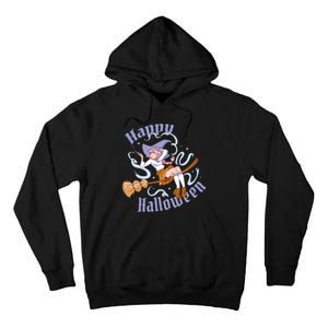 Happy Halloween Anime Witch Girl Tall Hoodie