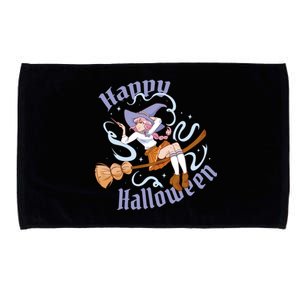 Happy Halloween Anime Witch Girl Microfiber Hand Towel