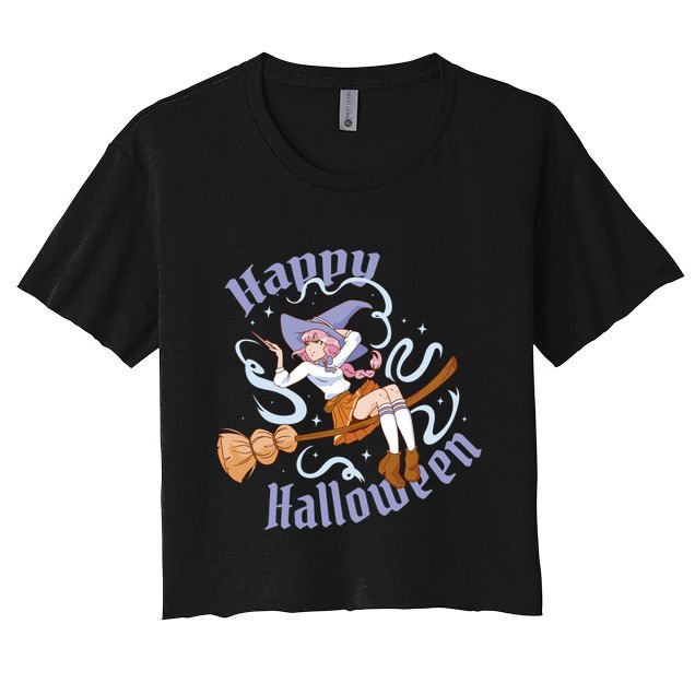 Happy Halloween Anime Witch Girl Crop Top