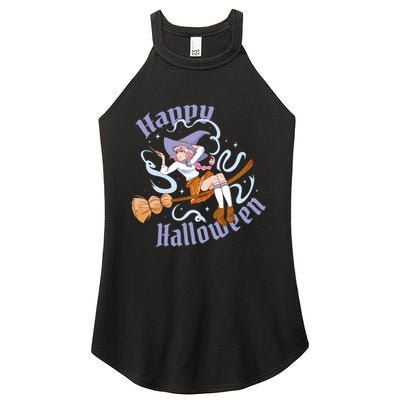 Happy Halloween Anime Witch Girl Women's Perfect Tri Rocker Tank
