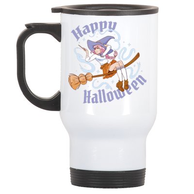 Happy Halloween Anime Witch Girl Stainless Steel Travel Mug