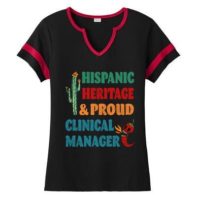 Hispanic Heritage And Proud Clinical Ager Funny Gift Ladies Halftime Notch Neck Tee