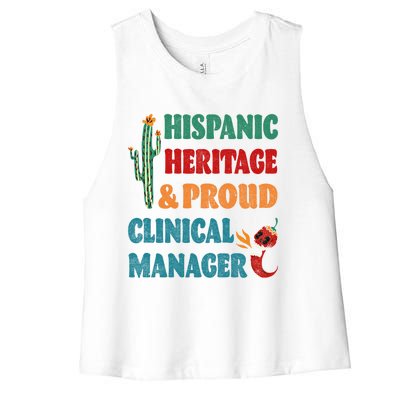 Hispanic Heritage And Proud Clinical Ager Funny Gift Women's Racerback Cropped Tank