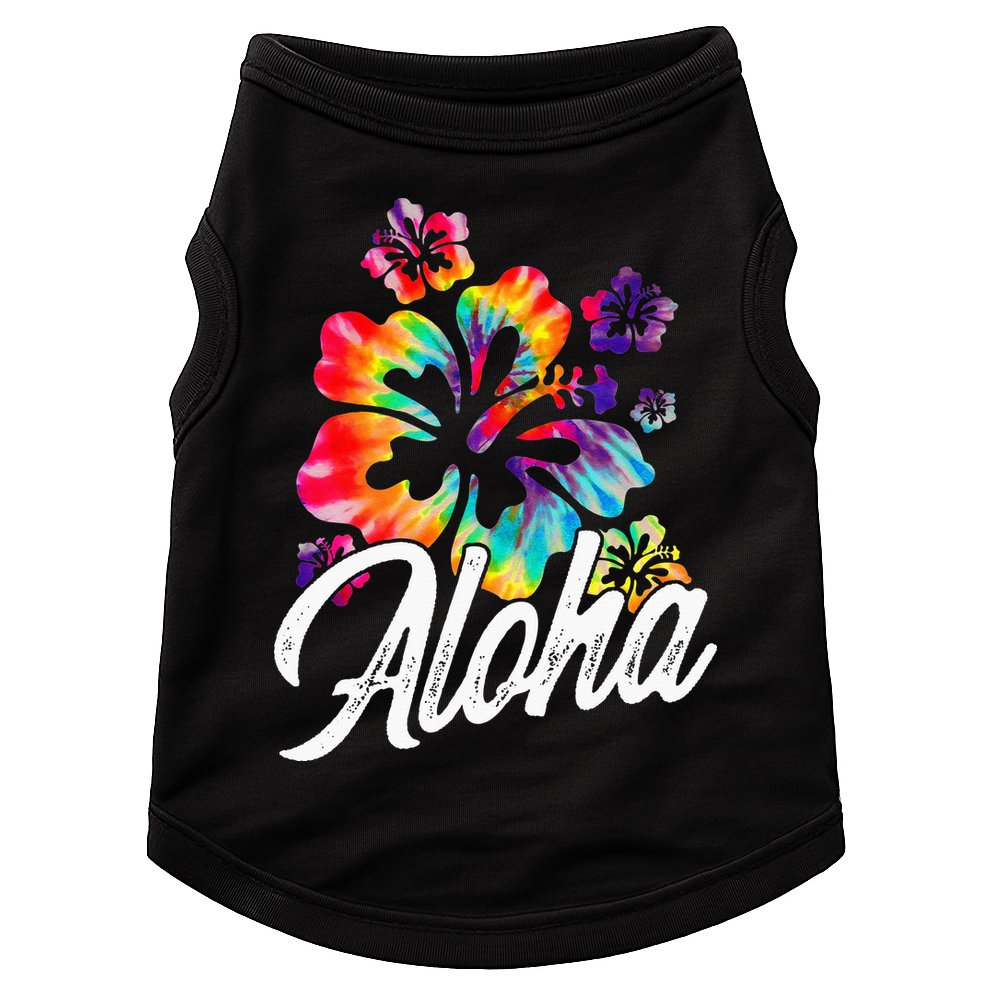 Hawaii Hawaiian Aloha Beaches Hibiscus Flowers Doggie Tank