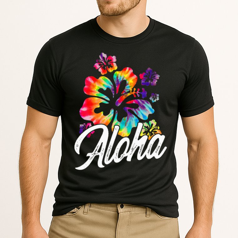 Hawaii Hawaiian Aloha Beaches Hibiscus Flowers Cooling Performance Crew T-Shirt