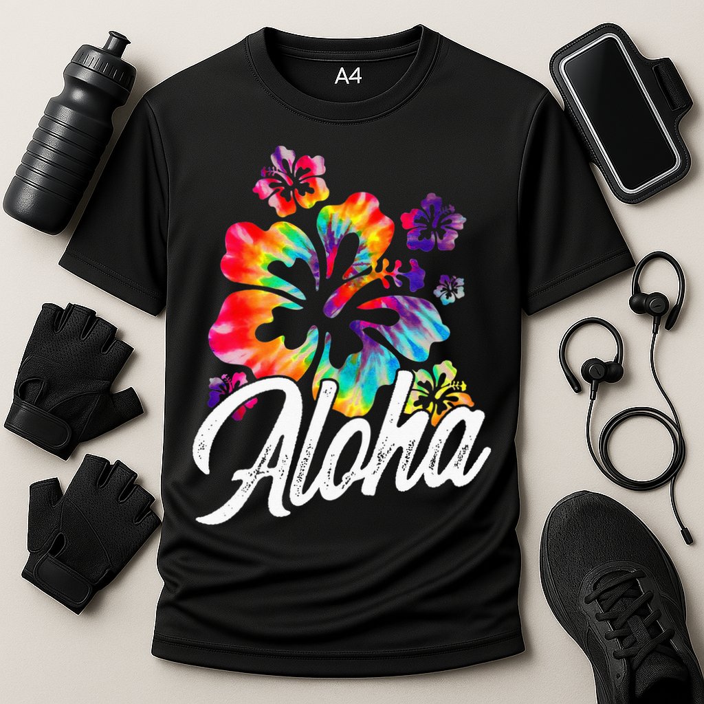 Hawaii Hawaiian Aloha Beaches Hibiscus Flowers Cooling Performance Crew T-Shirt