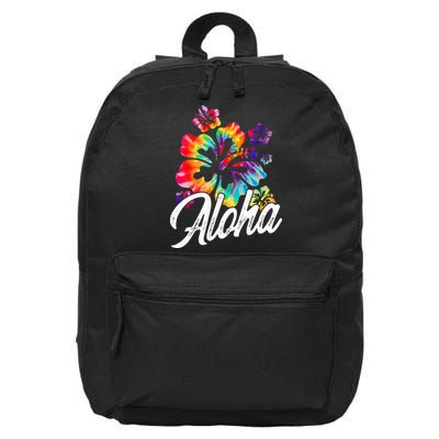 Hawaii Hawaiian Aloha Beaches Hibiscus Flowers 16 in Basic Backpack