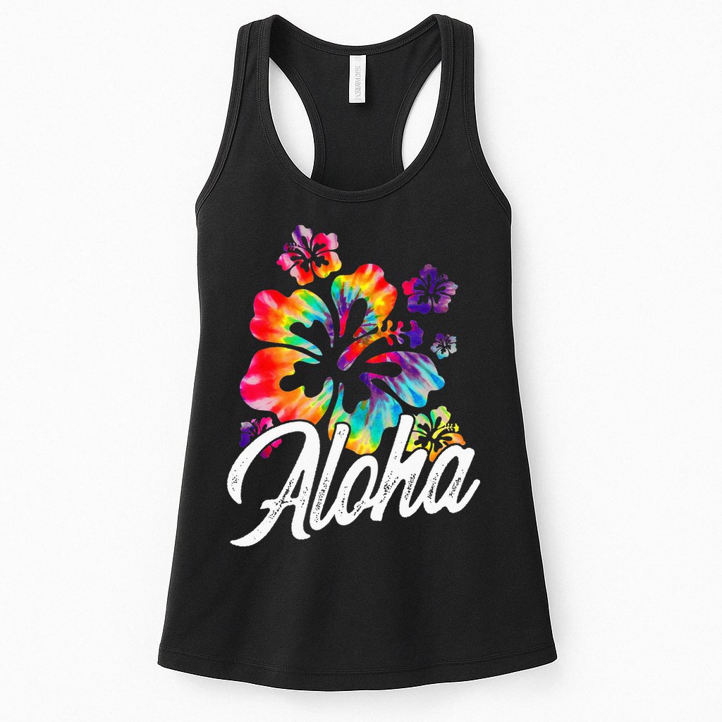 Hawaii Hawaiian Aloha Beaches Hibiscus Flowers Womens Tank Top
