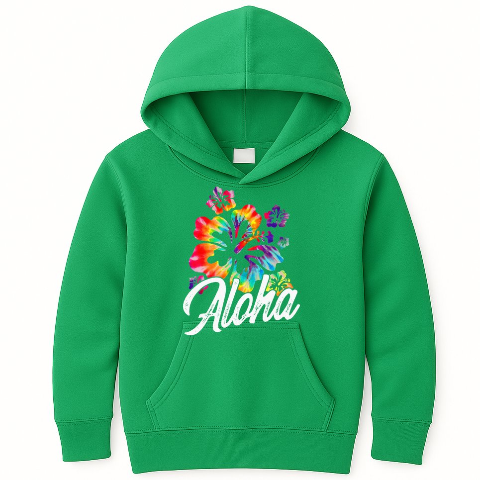 Hawaii Hawaiian Aloha Beaches Hibiscus Flowers Kids Hoodie