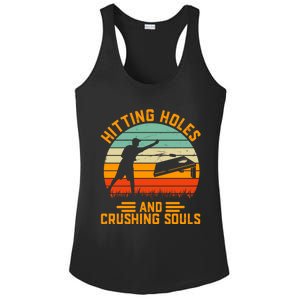 Hitting Holes And Crushing Souls Cornhole Ladies PosiCharge Competitor Racerback Tank