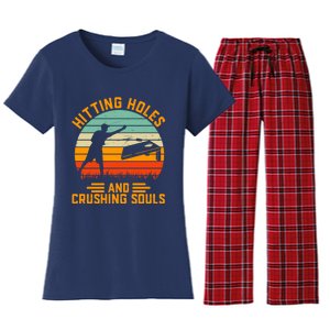 Hitting Holes And Crushing Souls Cornhole Women's Flannel Pajama Set