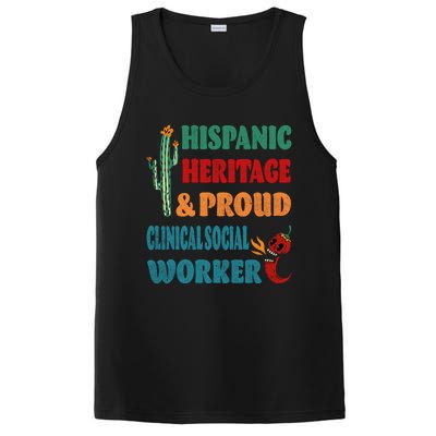 Hispanic Heritage And Proud Clinical Social Worker Cute Gift PosiCharge Competitor Tank