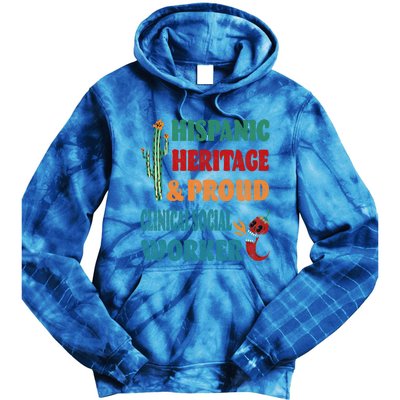 Hispanic Heritage And Proud Clinical Social Worker Cute Gift Tie Dye Hoodie