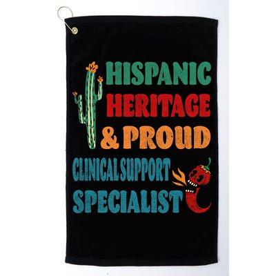 Hispanic Heritage And Proud Clinical Support Specialist Gift Golf Towel