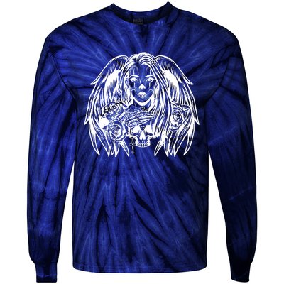 Heaven & Hell Angel Skull Day Of The Dead Tie-Dye Long Sleeve Shirt