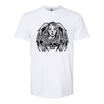 Heaven & Hell Angel Skull Day Of The Dead Softstyle CVC T-Shirt