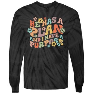 He Has A Plan And I Have A Purpose Tie-Dye Long Sleeve Shirt