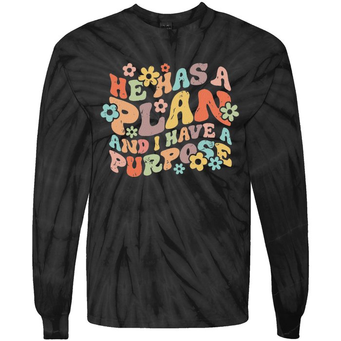 He Has A Plan And I Have A Purpose Tie-Dye Long Sleeve Shirt