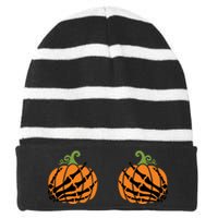 Halloween Striped Beanie with Solid Band