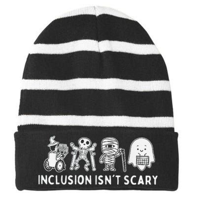 Halloween Striped Beanie with Solid Band