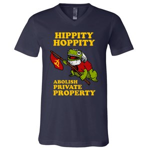 Hippity Hoppity Abolish Private Property V-Neck T-Shirt