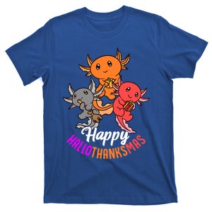 Happy Hallothanksmas Axolotl Lover Halloween Christmas Gift T-Shirt