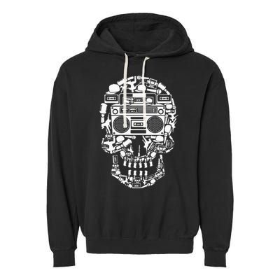 Hip Hop Boombox Hiphop Boombox Skull Garment-Dyed Fleece Hoodie