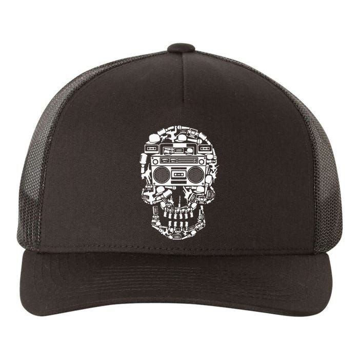 Hip Hop Boombox Hiphop Boombox Skull Yupoong Adult 5-Panel Trucker Hat