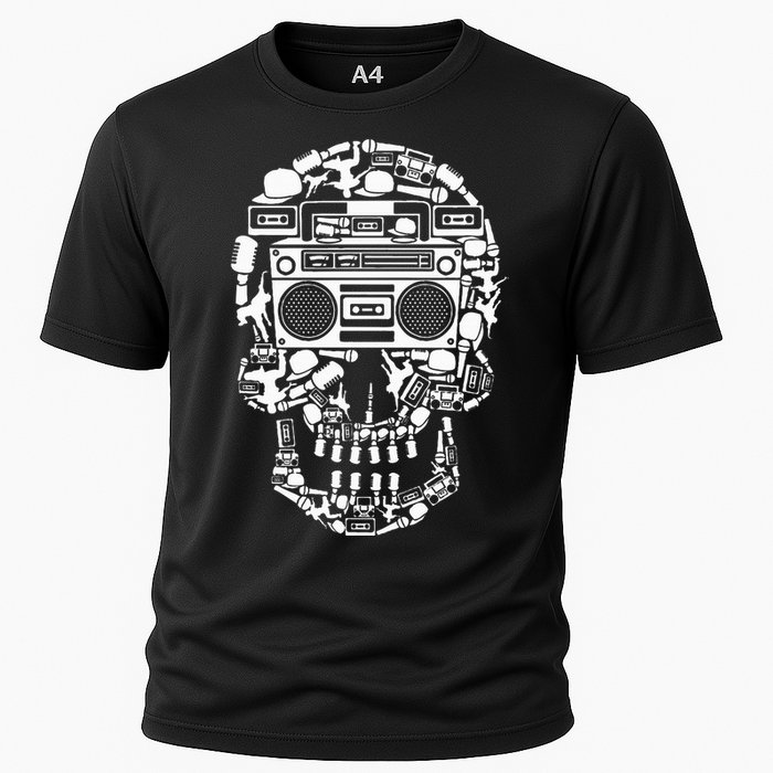 Hip Hop Boombox Hiphop Boombox Skull Cooling Performance Crew T-Shirt