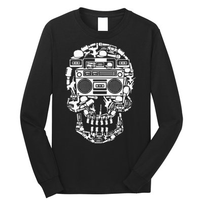 Hip Hop Boombox Hiphop Boombox Skull Long Sleeve Shirt