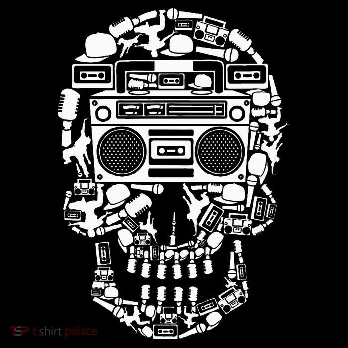 Hip Hop Boombox Hiphop Boombox Skull Tall T-Shirt
