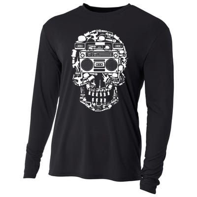 Hip Hop Boombox Hiphop Boombox Skull Cooling Performance Long Sleeve Crew