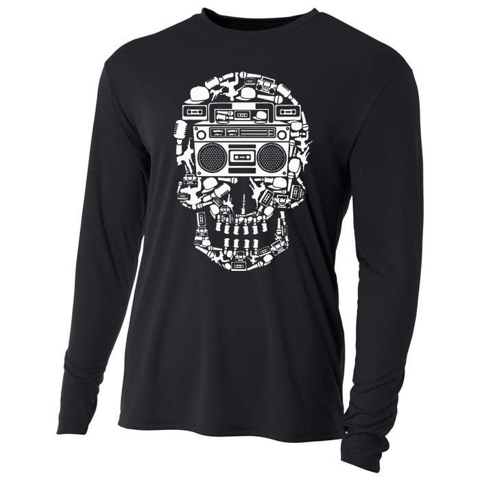 Hip Hop Boombox Hiphop Boombox Skull Cooling Performance Long Sleeve Crew