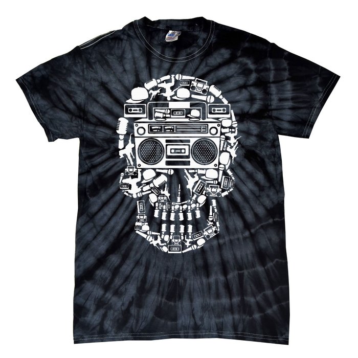 Hip Hop Boombox Hiphop Boombox Skull Tie-Dye T-Shirt