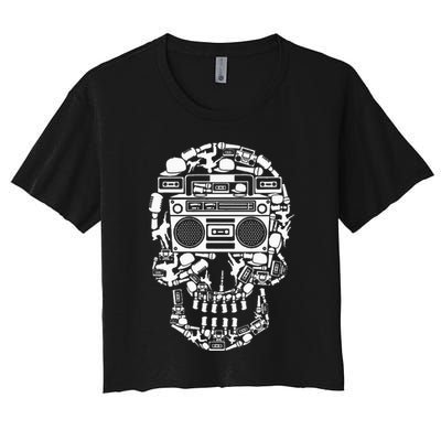 Hip Hop Boombox Hiphop Boombox Skull Crop Top