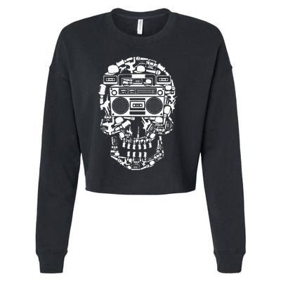 Hip Hop Boombox Hiphop Boombox Skull Cropped Pullover Crew