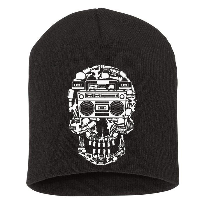 Hip Hop Boombox Hiphop Boombox Skull Short Acrylic Beanie