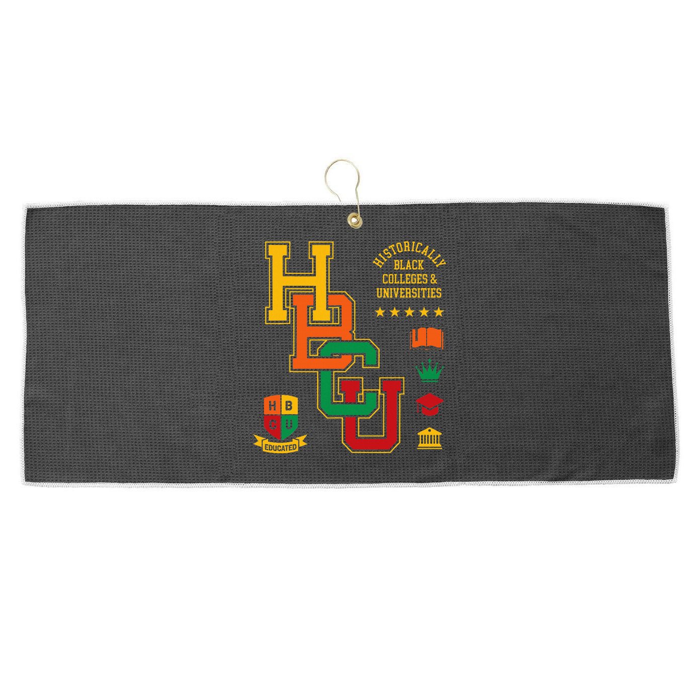 HBCU Historically Black Colleges Universities Grad Alumni Large Microfiber Waffle Golf Towel