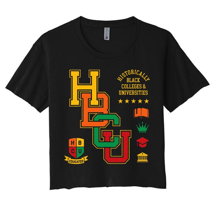 HBCU Historically Black Colleges Universities Grad Alumni Women's Crop Top Tee